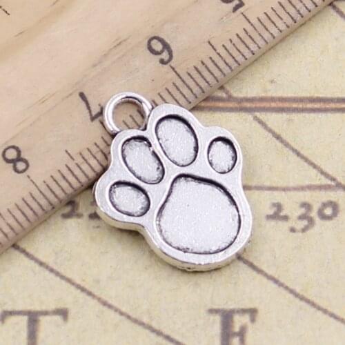 10pcs Charms Dog Paw 22x17mm Tibetan Silver Color Pendants Antique Jewelry Making DIY Handmade Craft