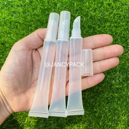 10PCS Wholesale 15m Sliml Empty Lip Gloss Tubes Makeup Squeeze Clear Plastic Lip Gloss Container Refillable Bottles Container