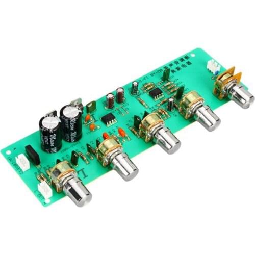 2.0 HIFI AN4558 Audio Preamplifier Bass Midrange Treble Balance Adjustable Audio Preamp Finished Board with Tone Control