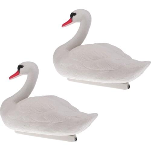 2 Pieces. Floating Swan Decoy. for Hunting. Fishing. Garden Decors. Pest Scarer. Realistic Ornament