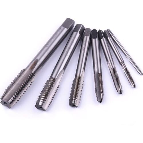 7Pcs/Set HSS Left Hand Thread Tap M3 M4 M5 M6 M8 M10 M12 Metric Straight Fluted Screw Tap Metric Plug Hand Tap Threading Tools