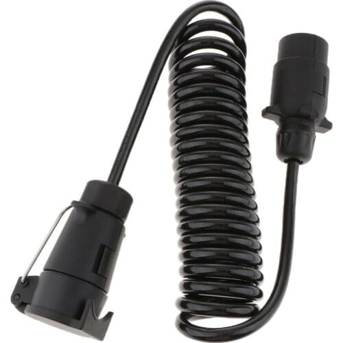 7 Way Round to 7 Pin Trailer Light Adapter Plug Connector with 2M Cable