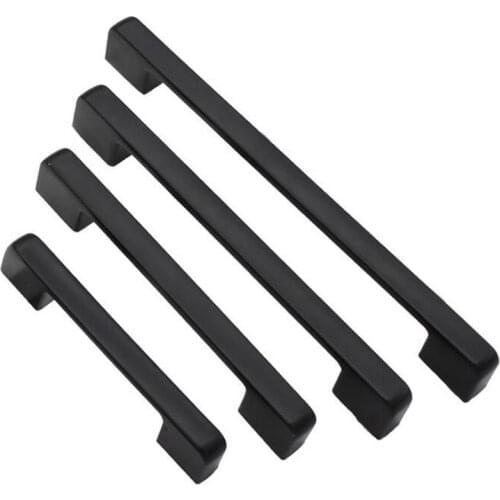 96-320mm Cabinet Handle and Knobs Drawer Simple Pull Chest Bookcase Furniture Door Handles Wardrobe Garderobe Hardware Black