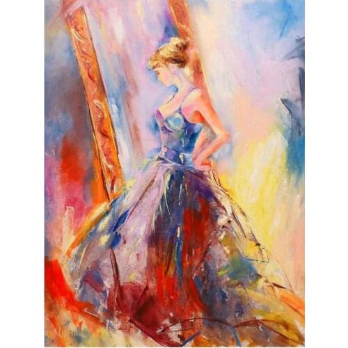 Abstract Embroidery Mosaic Craft Dress Women Diamond Painting Kits Crystal Picture Wall Paper Rhinestone Drawing Christmas Gift