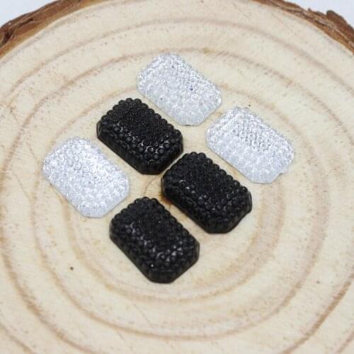 Free Shipping 2Colors Select 48Pcs 10*14mm Rectangle Design Acrylic Rhinestone For DIY Decoration