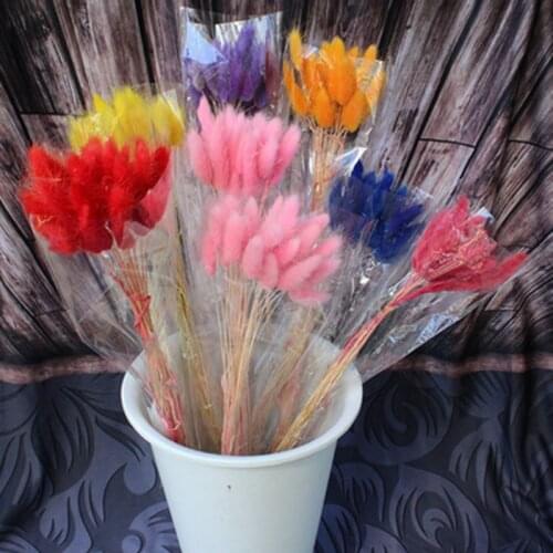 60pcs 40-60cm dried natural flower bouquets colorful bouquets rabbit tail grass bouquets bunches