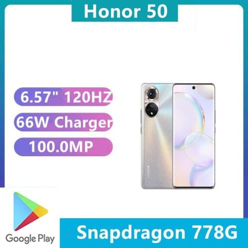 DHL Fast Delivery Honor 50 5G Mobile Phone 100.0MP 5 Cameras 6.57" 120HZ Screen Snapdragon 778G Fingerprint 66W Charger NFC