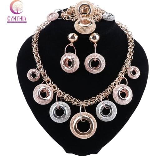 CYNTHIA Exquisite Dubai Gold Jewelry Set Luxury Nigerian Woman Wedding Fashion African Beads Jewelry Set Costume Design