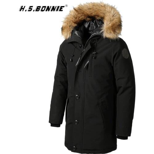 H.S.BONNIE Men's Parkas With Fur