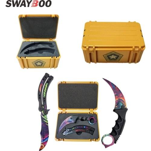 Swayboo CS GO Karambit Folding Knife Set Case Butterfly In Knife Empty Box Plastic Storage Box