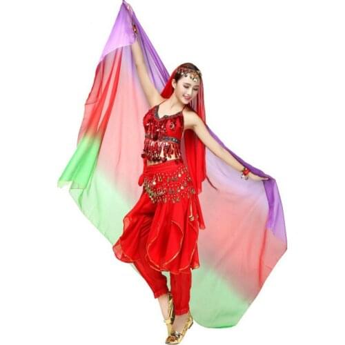 Novelty Gradient Veil Shawl Face shawl wrap Scarf Fashion Women Dance Belly Bollywood Costume Silk-like