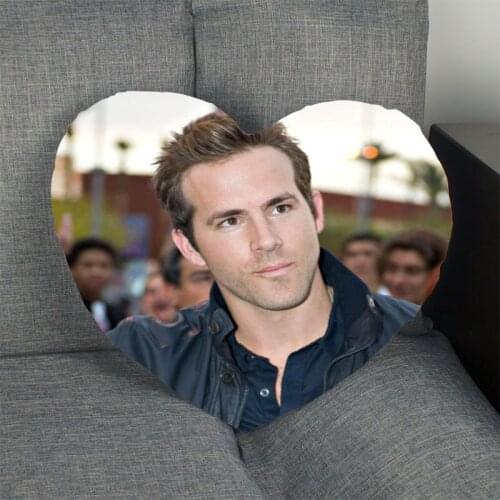 New Pillow Case Ryan Reynolds Heart Shape Satin Fabric Pillow Cover For Home Bedroom Wedding decorate Pillow Cases