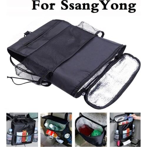 Car Seat Organizer Cooler Multi Pocket Bag Cover Style For SsangYong Actyon Chairman Korando Kyron Musso Nomad Rexton Tivoli