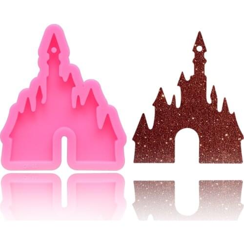 DIY Mirror Epoxy Silicone Mold, with Holes, Can Be Hung Castle Pendant Dog Tag Making Cake Decorating Chocolate Baking Mold