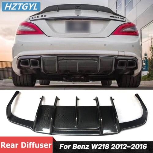 R Style Real Carbon Fiber Material Rear Bumper Lip Diffuser For Mercedes Benz W218 CLS320 CLS63 Sport Car Body Kit 2012 Up