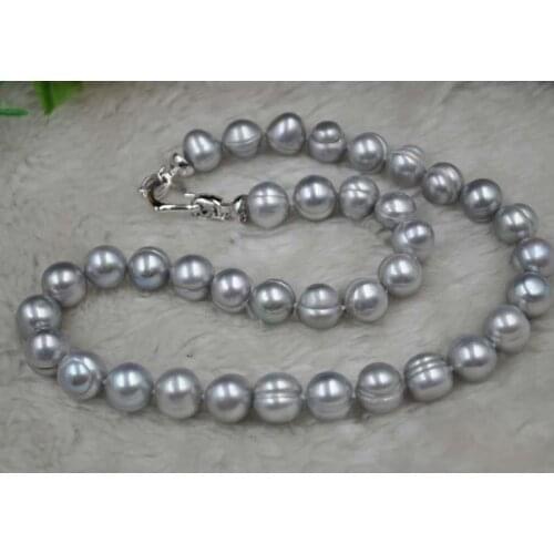 17" 9-10mm gray freshwater pearl necklace