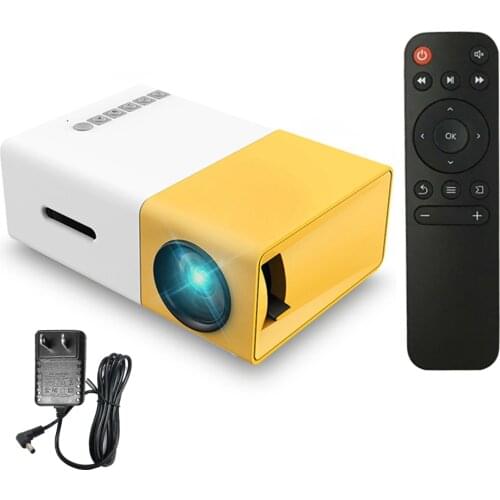 FW1S YG300 LED Projector 1080P Projection Machine with USB HD AV TF Card Slot Mini Pocket Remote Controller for Laptop PC