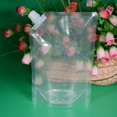 18*26cm 1000ml 20Pcs/ Lot Jelly Liquid Clear Plastic Doypack Bag Juice Drinking Stand Up