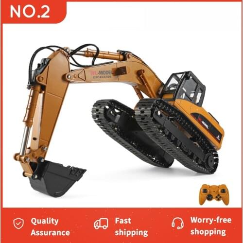 WLtoys 1:16 RC Truck Tractor Caterpillar Alloy Engineering Car 2.4GHz Remote Control Car 23 Channel RC Excavator Toys for Boys