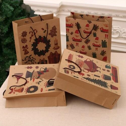 Christmas gift bag packaging bag Christmas clothes bag exquisite Christmas tote bag kraft paper bag