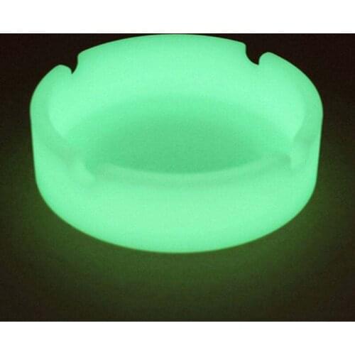 With luminous silica gel ashtray light circular ashtray new fluorescent smoke convenient cigarette case drop creative ashtrays