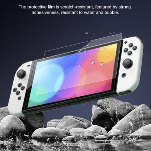 High-transparent Tempered Glass For Nintendo Switch OLED Screen Protector Game Console Protective Film Guard With Cleaning Cloth