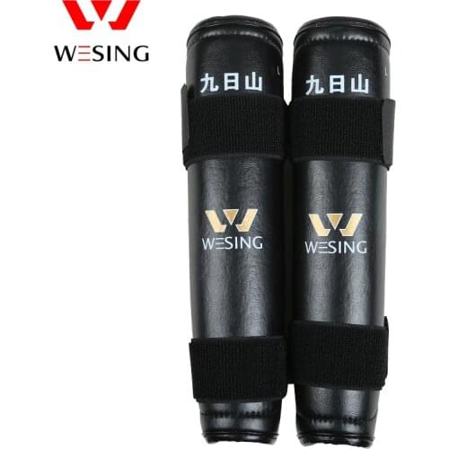 Wesing Shin Guards Leg Protective Gear Knee Pad Holder Straps Muay Thai Taekwondo Karate kickboxing Black Knee Support (Pair)