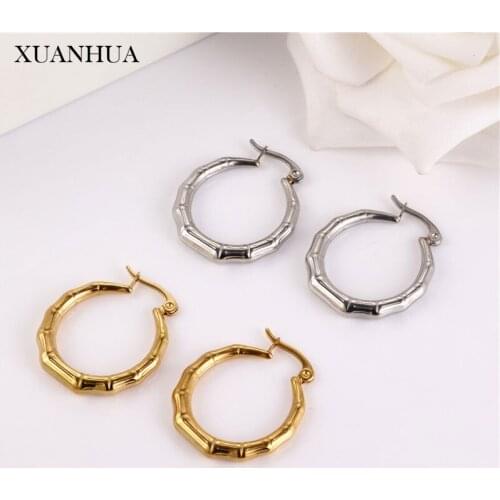 XUANHUA Bone Small Hoop Earrings Set Of Earrings For Women Stainless Steel Jewelry Woman Accessories Fashion Jewelry
