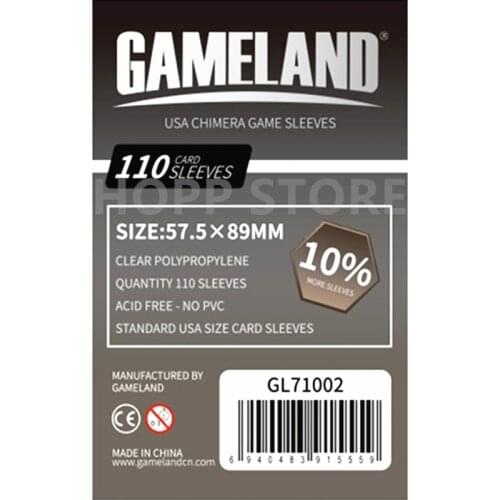 110 Sleeves Board Games 71002(57.5x89mm) GAMELAND Card Game Sleeve Protector protective clear cards sleeves