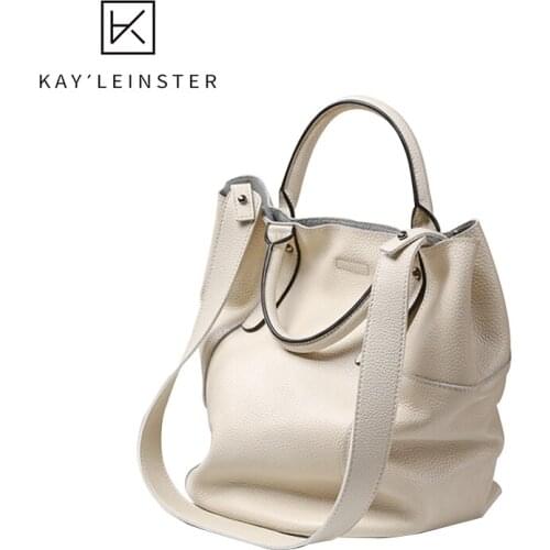 WomenS Bags Genuine Leather Bag Handbag New 2021 Fashion Bucket Messenger Bag Large Capacity Portable Single Shoulder Trend Bag