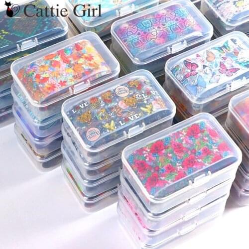 10rolls/box Flower Nail Foils Transfer Paper Butterfly Decals Candy Adhesive Wraps Floral Manicure Set Decals Nails Decoration