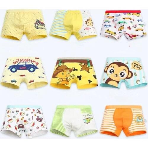 12Pc/lot Baby Boy Underwear Children Cartoon Animal Print Panties Boxer Boys Shorts Toddler Kids Panties 1-10Y
