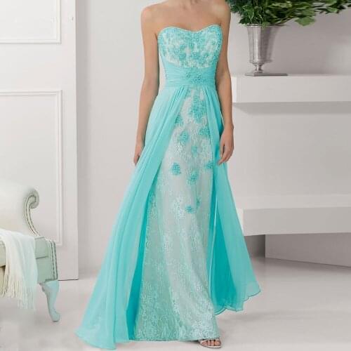 2018 Hot Sale Elegant Aqua Long Formal Strapless Party CP-13 abito da sera lungo vestido de festa bridesmaid dress