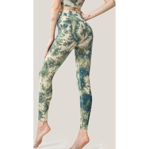 2021 New arrival High Waist Fitness Workout yoga pants tie dye Sport Scrunch Butt Lifting Leggins Seamless leggings tie dye