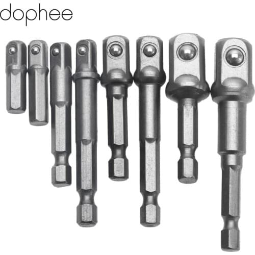 Dophee 8pcs Power Screwdriver Driver Socket Bit Adapter Drill Nut Driver Power Extension Bar Adaptor 1/4" 3/8" 1/2" Hex Shank