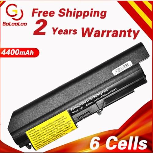 Golooloo 6 Cells Laptop Battery For Lenovo ThinkPad R61 T61 R61i R61e R400 T400 Series(14-inch wide) 4400 mAh