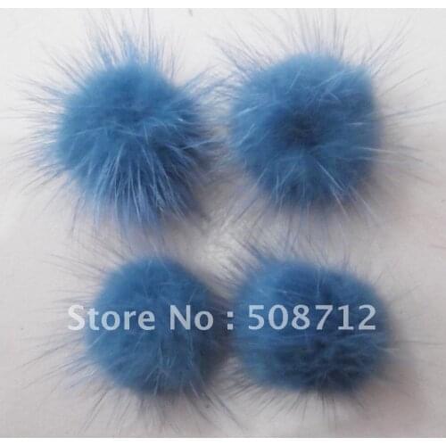 Free shipping!!!!500pcs mink fur ball embellishment sew trim for DIY craft hair accessory 30mmnavy blue