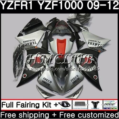 Bodys For YAMAHA YZF-1000 YZF R1 2009 2010 2011 2012 9HC.7 YZF-R1 YZF 1000 R 1 YZF1000 YZFR1 09 10 11 12 Flat silvery Fairings
