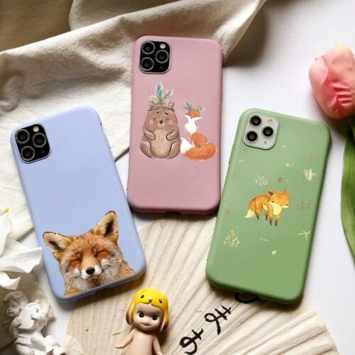 Animal Fox com oculos Soft Silicone phone Case for iPhone 11 12 Pro Max XS XR 8 7 6 6s Plus Cover Coque