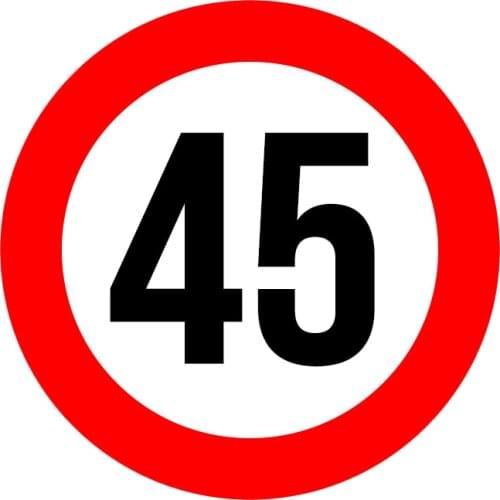 CS-11054# Speed Limit (45 km), Ø 16 cm Self-adhesive Decal Car Sticker Waterproof Auto Decors