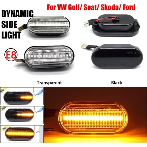 Dynamic Flowing LED Side Marker Turn Signal Light For VW Transporter T5 Polo Golf 3 4 Passat B5 Sharan Lupo Bora Multivan