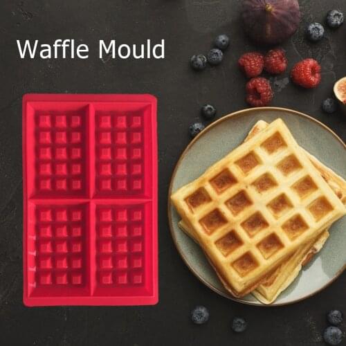 Silicone Waffle Mold Non-stick Silicone Baker Kitchen Bakeware Tool Oven for Household Kitchen Convenient Parts