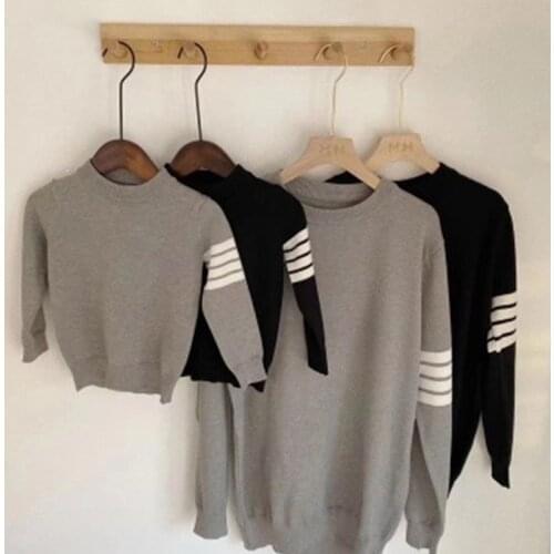 Fashion Mother Father Kids Long Sleeve Family Sweater Autumn Winter O-neck Knitted Pullovers Family Matching Clothes