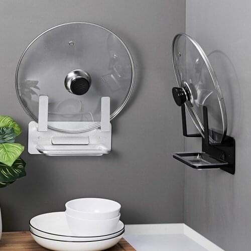 Space Aluminum Kitchen Pot Lid Holder with Drainer Cutting Chopping Board Storage Rack Rag Hanging Shelf Drying Organizer Tools