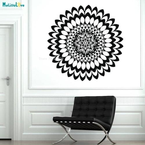 Beautifully Wall Art Mural Mandala Floral Ornament Circle Meditation Buddhism Yoga Studio Home Decor Vinyl Decal YT1349