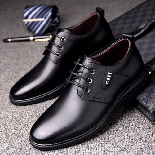 Mens PU Leather Business Casual Shoes for Man Outdoor Breathable Sneakers Male Fashion Loafers Walking Footwear Shoes for Man