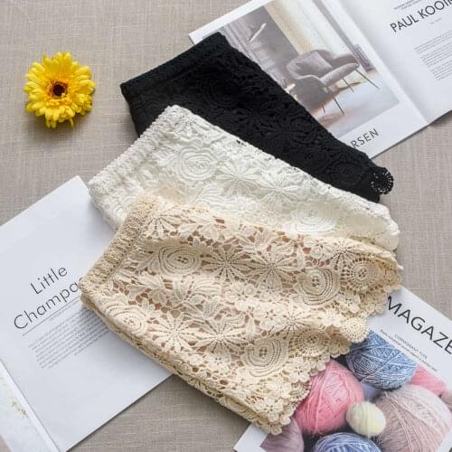 Summer Black White Lace Shorts For Women Thin Elastic Waist Beach Mini Sexy Casual Shorts Female Bottoming Ladies Shorts C7468