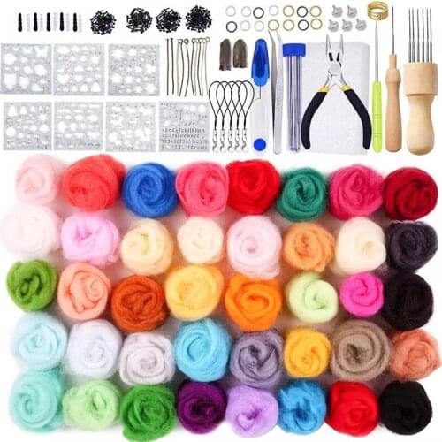 LMDZ 345PCS Soft Felt Fabric Non-woven Felt Fabric Sheet Patchwork DIY Sewing Dolls Crafts Craft Kit Starter Hand Spinning Fiber