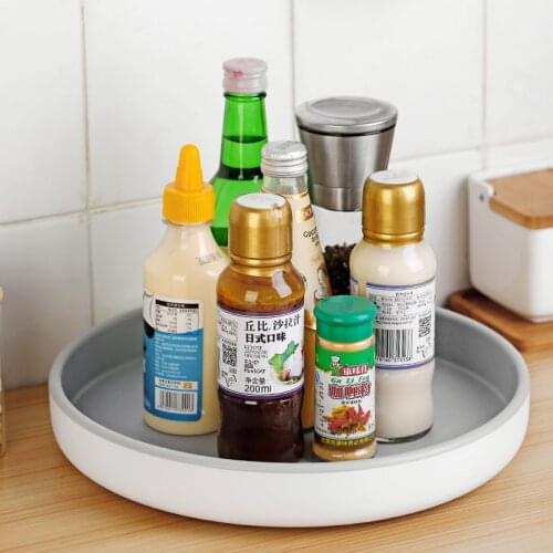 Oilproof Non-slip Rotating Seasoning Storage Rack Multi-function Organizer Cosmetics Shelf Kitchen Supplies Holder Accessories