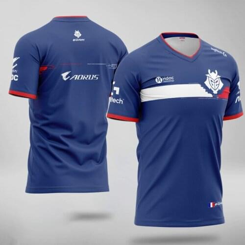 Mens short-sleeved T-shirt LOL CSGO DOTA2 League of Legends gaming team uniform France United States Poland G2 2020